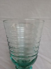 Set Of 3 Vintage Libbey Glass Sirrus Green (Spanish Green) Ribbed Water Goblets