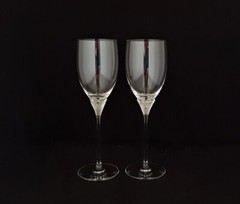 Miller Rogaska LAURA Crystal Wine Glasses Goblets ~ Pair
