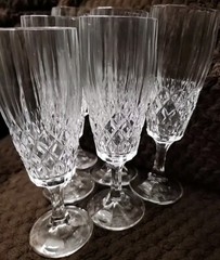 Royal Irish MEGAN Crystal Fluted Champagne Goblet LOT 6 Flute Glasses Ireland