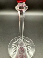 Val Saint Lambert Berncastel Cut To Clear Crystal Wine Hock, Color Red Signed