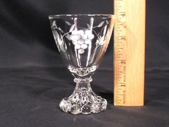 Standard Glass Liquor Cocktail Glasses Cut to Gray Grape Design Set of 7
