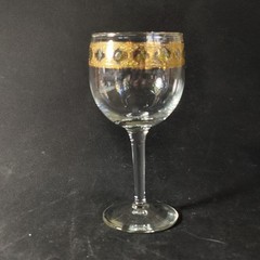 CULVER VALENCIA GOLD WINE GLASSES, 5 3/4″, 6 Oz, Made in USA, 6PCS