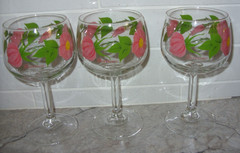 Franciscan Desert Rose 12oz Wine Glasses Goblets 6 1/2″ Tall-Marked Set of 6 VGC