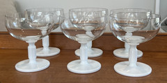 Set 6 Rosenthal Studio Line Crystal White Octagonal Stem Saucer Champagne Coupe