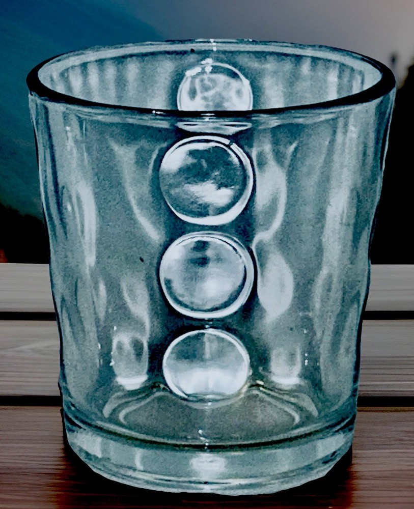 VTG. Libbey Urban Dots Double Old Fashioned Tumbler Clear Glass