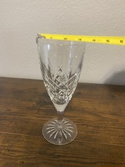 PAIR Of WATERFORD Crystal ARAGLIN Fluted Champagne Glasses 8 3/8″H, SIGNED