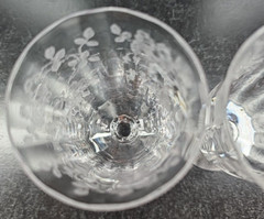 2 Fostoria Willowmere Juice Glasses Set Vintage Clear Floral Etched Stemware Lot