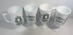 Vintage Set of 4 each Lehr’s Greenhouse California Milk Glass Tea Coffee Mug