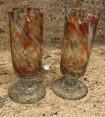 Confetti Art Glass 4.5” Tall Shot Glasses Set Of 2