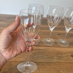 Cristal D Arques Enchante Crystal Wine Goblets Lot Of 4 Each 7.75”Durand Great