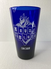 Vintage Chicago House Of Blues 5.75″ Cobalt Blue Pint Glass Perfect Condition