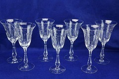 Tiffin Colton #17399 Lot of (8) Water Goblets, 8″ Tall