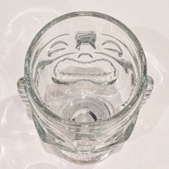 Vintage Tiki Two Faced Goblet Glass, Happy Sad Face, Cocktails Hawaiian 4.5″ Tap