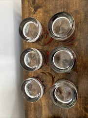 Set Of 6 Vintage 1950’s Hazel Atlas Gold Pheasant High Ball Bar Ware Glasses