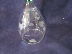 Eamon Glass Emerald Stem Shamrock Cut Wine A Pair Made in Ireland New Vintage