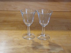 Vintage Miniature Drinking Goblets Sherry Shot Liquor Glasses Stemware 2 Piece