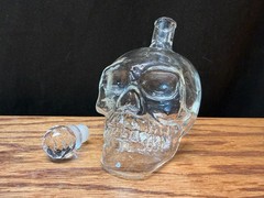 Glass Skull Wine/Juice/Whiskey Bottle Decanter Gift Home Decor No Cracks/Chips