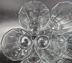 (7) Anchor Hocking Essex Clear 14 Oz Tumblers Set Octagonal Drinking Glasses Lot