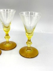 4 Vintage Libbey Forever Amber Yellow Sherry Cordial Glasses