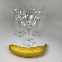 3 Rosenthal Studio Linie LOTUS Plain Clear Crystal 6.5” White Wine Glasses Set