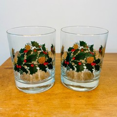 2 Rosina Queens Yuletide Scalloped 10 Oz Glassware Double Old Fashioned Glasses