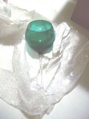 Lenox Holiday Gems 4 Emerald Green Balloon Goblets 8 3/4″ tall Wine Glasses NEW