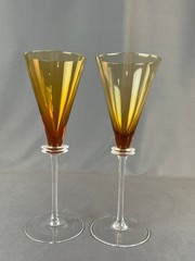 2 Union Street ASTA COLLECTION Amber 10″ Wine Glasses: MINT
