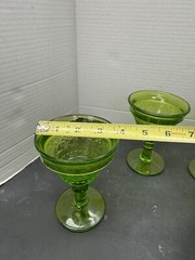 4 Duncan Miller Indiana Glass Montgomery Ward Sandwich Goblets Lime 100th Annivs