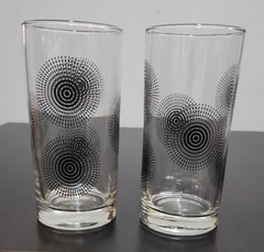 Vintage MCM 1960’s – Libbey Royal Norfolk BLACK DASH 16 oz. Glass Tumblers