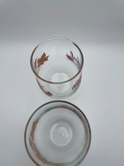 Thanksgiving Fall Leaves Stemless Wine Glasses GRATEFUL Barware 16oz S/2 B39