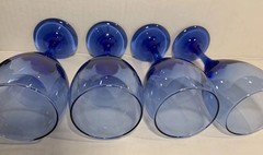 Sale Vintage Libbey Cobalt Blue Wine/Water Glasses Set Of 4 Teardrop