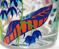 Anthroplogie Mallory juice water tumbler Butterfly Gecko Flowers 5.2″ NWT NEW