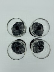 Vintage Luminarc Domino Wine Glasses Goblets — MCM Black Stem — Set of 4 France