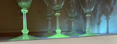 Heisey Old Dominion Clear Optic Wine or Goblet Glasses Set of 6 Vintage GLOW