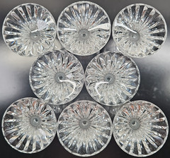 8) Mikasa The Ritz Fluted Champagne Set Vintage Crystal Clear Stemware Retro Lot