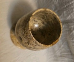 Hand-Carved Fossil Stone Goblet Or Chalice 3″ H 1.75″ W