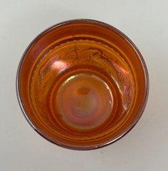 Vintage Dugan Stork and Rushes Marigold Carnival Glass Tumbler 4″ READ
