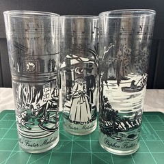 Vintage Set Of 3 Stephen Foster Melodies, Way Down Up-on De Swanee River Glasses