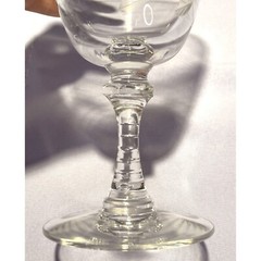 Set of 7 Crystal Rose Etched Iced Tea Glasses Cut Glass Stem Bubbles Vintage