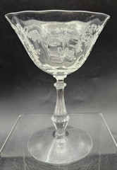 Vintage Fostoria Chintz Corsage Etched Floral Champagne Sherbet Glass
