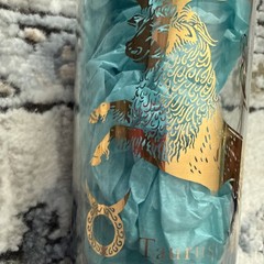 Vintage Zodiac Astrology Taurus Anchor Hocking Horoscope Glass Gold Details