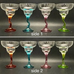 Circleware Snazzy With Style Margarita Glasses 4pc Made in Saudi Arabia 6.5″tall