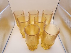 Tiffin Glasses 2 Franciscan Madeira Cornsilk Yellow Water Iced Tea Goblets 6.5″