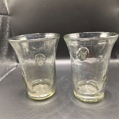 Skyros Designs Eternity Tumbler Artisan Handblown Glass Medallion Design Set 2