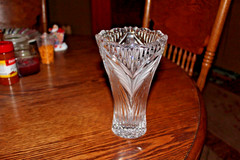 Vintage Noritake Vase 1970 Bleikristall w/Distinct Vertical Ribbed Design