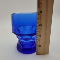 Vintage Anchor Hocking? Viking? Fenton? Glass Georgian Blue Flat Juice Glass