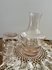 vintage Tiffin Night Set Carafe And Glass Bedside Tumble Up In Pink