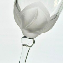Vintage Cristal D’Arques Florence Goblet Set of 2, Raised Frosted Petals, France