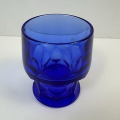 Vintage Georgian Blue Cobalt Glass Tumbler Replacement Pressed Glass