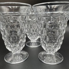 4 Fostoria American Vintage Clear Ice Tea Footed Glasses Goblets #2056
